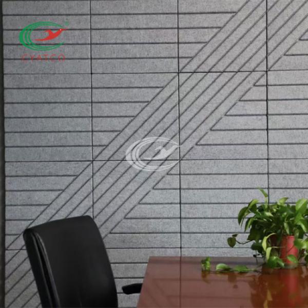 Nontoxic Stable Felt Sound Panels , Engraved Acoustic Polyester Fiber Sheets