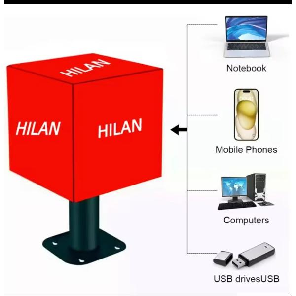 Commercial HD IP31 5 Sides Led Magic Cube Display With Customized Iron Cabinet