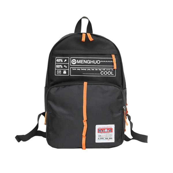summer new Korean style letter printed backpack casual fashion contrast men's and women's outdoor backpacks