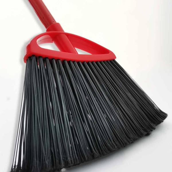 Household Angle Dust Push Broom Clip On Dustpan Set 48 Inches Low Edge Rubber