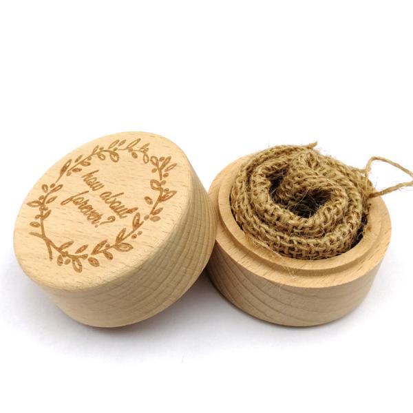 Small Wood Ring Box for Beautifully Proposing Marriage Handmade Beech and Walnut