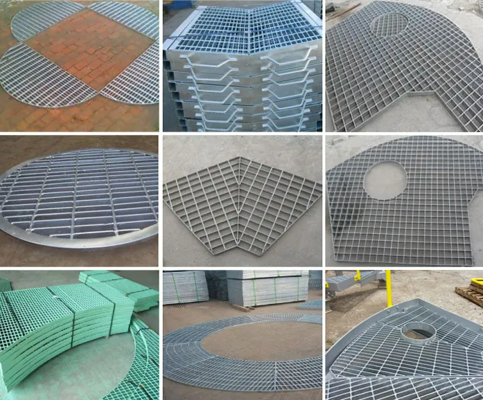 Hot Dipped Galvanized Steel Grating Stair Tread Grid with ASTM A36 Q235 and Stainless Steel 304 Options