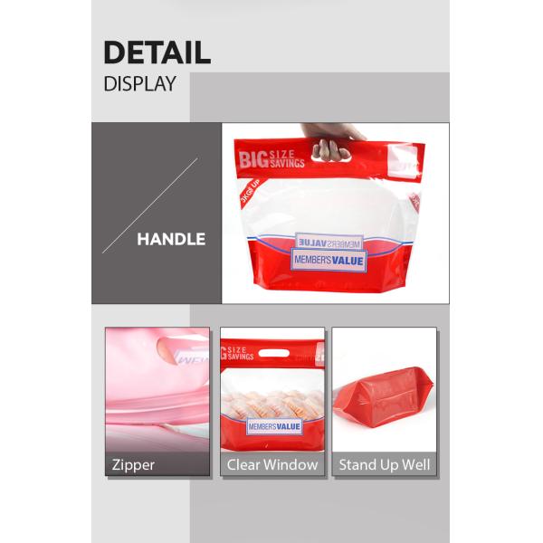 200 da galinha seca do malote da embalagem do fruto de 5kg mícrons de saco de empacotamento de Bopp com a janela do punho do zíper