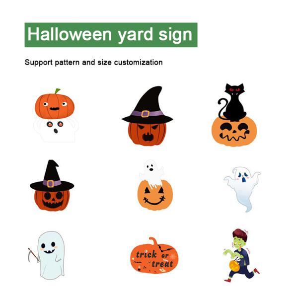Cutting Service Vintage Lantern Halloween Party Decorations Yard Signs Witch Black Cat Pumpkin Ghost Lawn Sign