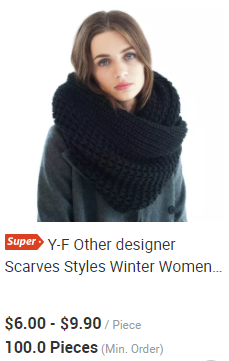 Y-Z Soft Acrylic and Wool Yarn Infinity Winter Cowl Knit Man Women Many Colors Chunky Scarf