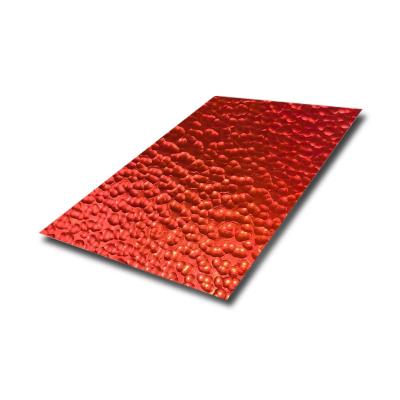 Bright AISI 304 Stainless Steel PVD China Red Color Stainless Steel Hammered Sheet