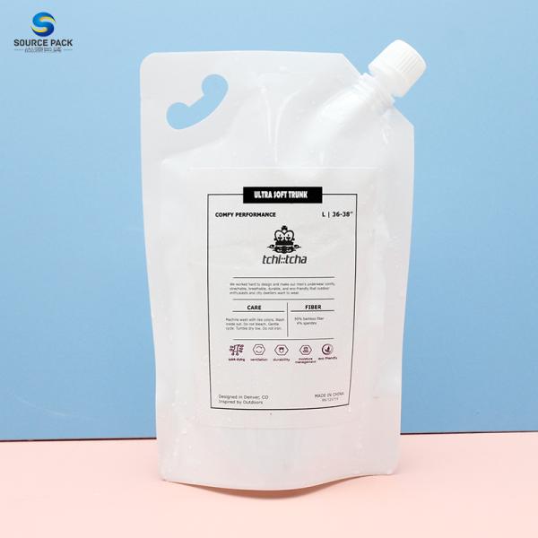 Durable Flexible Leak Proof Stand Up Pouches With Spout Top And Screw Cap