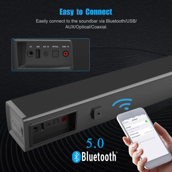 40W Plastic Meterial Bluetooth Soundbar Wall Mount For Home TV
