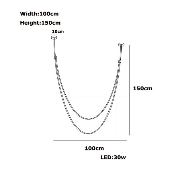 Dimmable LED Fexible Brown Black Leather Belt Chandelier (WH-NC-132)