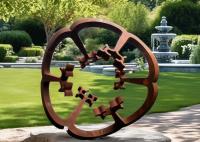 Escultura de aço de jardim ao ar livre soldada Flor de arte de metal enferrujado em corten Decoração ao ar livre durável