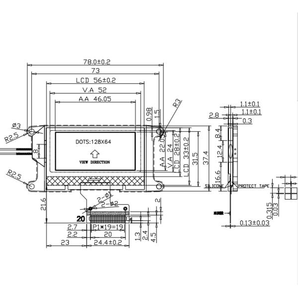 модуль дисплея LCD матрицы точки панели ST7565R 3.3v LCD принтера 3D графический