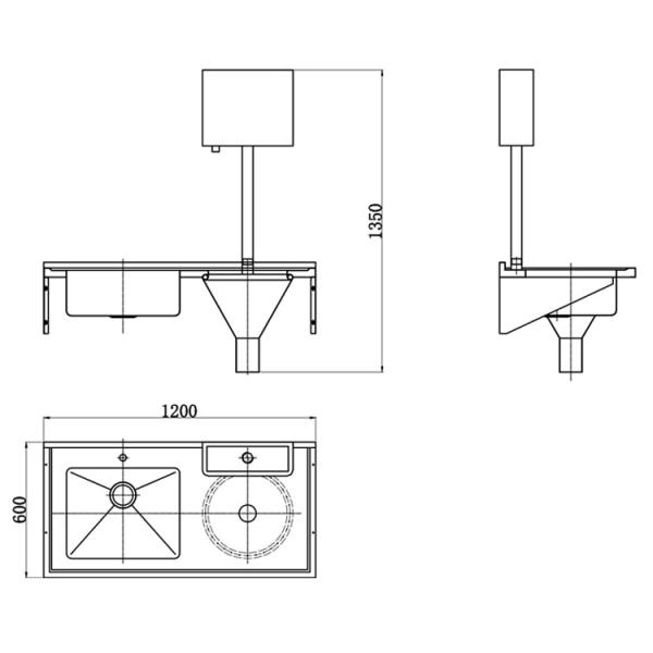 Раковина шлюза оптовой гигиенической нержавеющей стали 304 хирургическая для больницы и медицинского использования