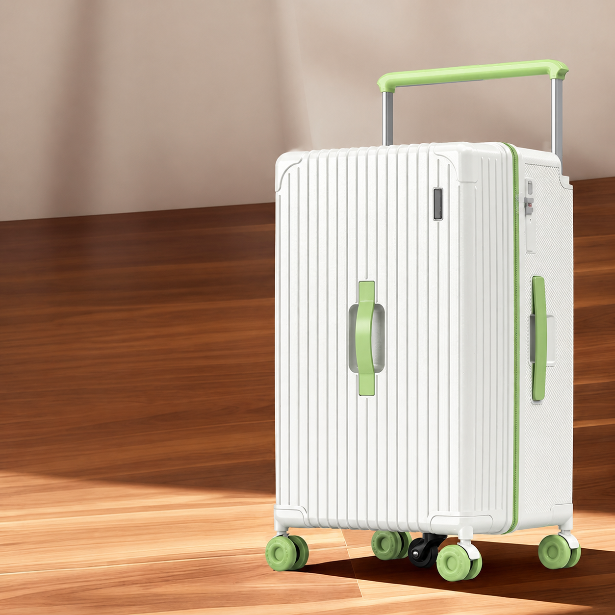 Large Capacity PC Hard Shell Suitcase with Wide Handle, Cup Holder, Side Hook and 360 Degree Spinner Wheels Wholesale