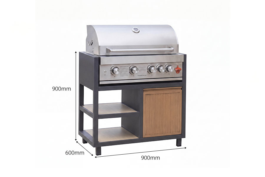 SUS304 4 Burner Freestanding BBQ Grill Aluminum Cabinet For Parties Durable & Stylish Cooking