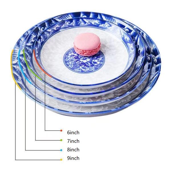 Round Blue And White Porcelain Colored Porcelain Dinnerware Plate