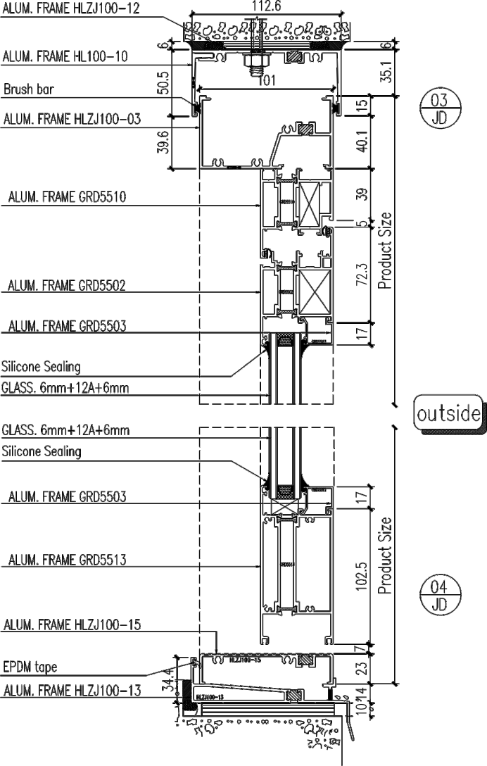 Sleek Aluminium Casement Door Space Saving Design With Optimal Insulation