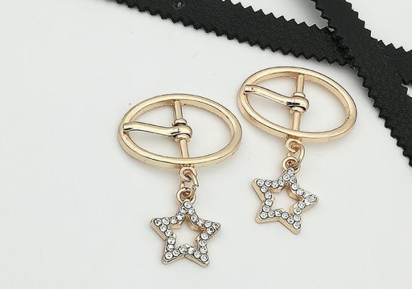 LHZ1101 Metal Shoe Buckles Gold Small 4.8g With A Little Star Abrasion Resistance
