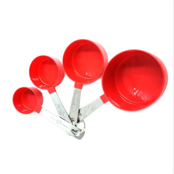 4Pcs Stainless Steel Handle Measuring Seasoning Liquid Plastic Measuring Cup