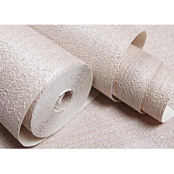 Light Pink Embossed Vinyl Wallpaper Waterproof Solid Pattern Vivid 3D Effect