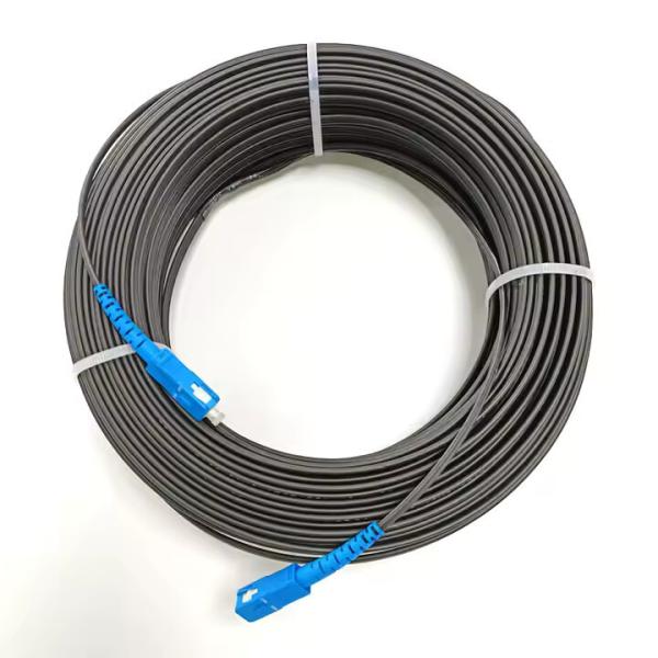 50/125μM Fiber Diameter Fiber Optic Patch Cable With Green And Blue Connector House In Black Colour