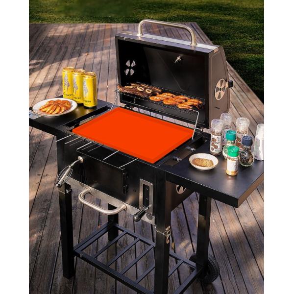 Многофункциональные оранжевые силиконовые подушки для печи, устойчивые к высокой температуре для чистки и выпечки барбекю с черным камнем