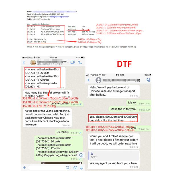 Двухсторонняя матовая пленка для передачи тепла для печати Dtf