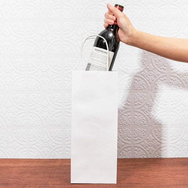 Золотая белая бумажная сумка для печати бутылок с вином