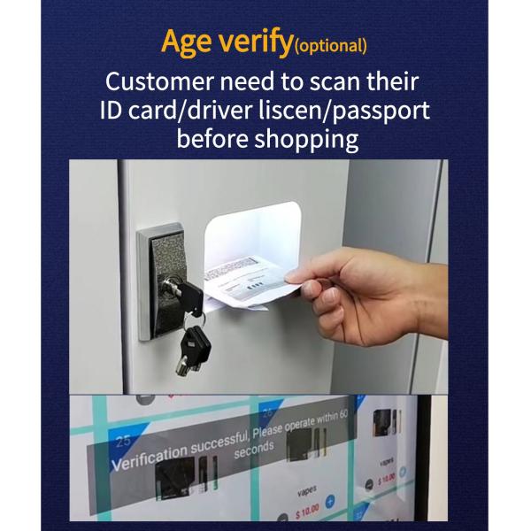 Máquina de venda automática feita sob encomenda do champanhe do vinho da cerveja com verificação xy do elevador e da idade