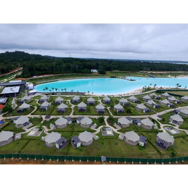 White Accommodation shelter luxury Camping Tent for hotel room / resort