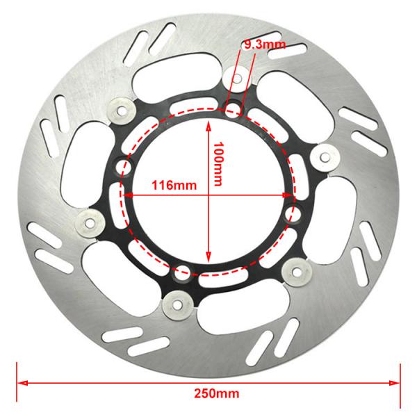 Custom Front 250mm Motorcycle Disc Brake for Kawasaki KLX250 KX 125 250 3mm Thickness