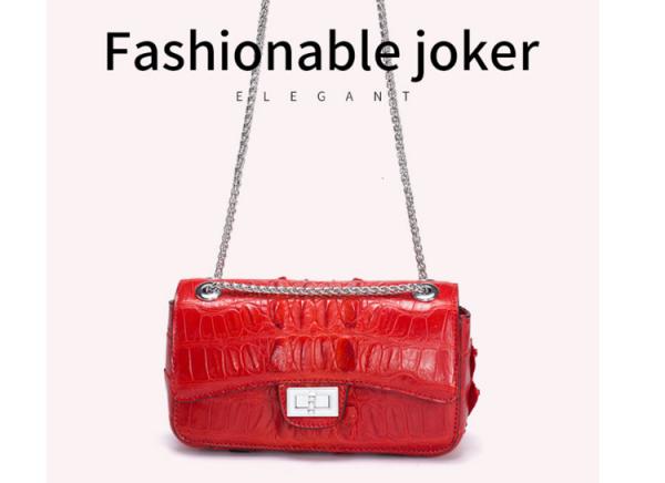 Summer new style crocodile tail bone leather bag shoulder bag for women