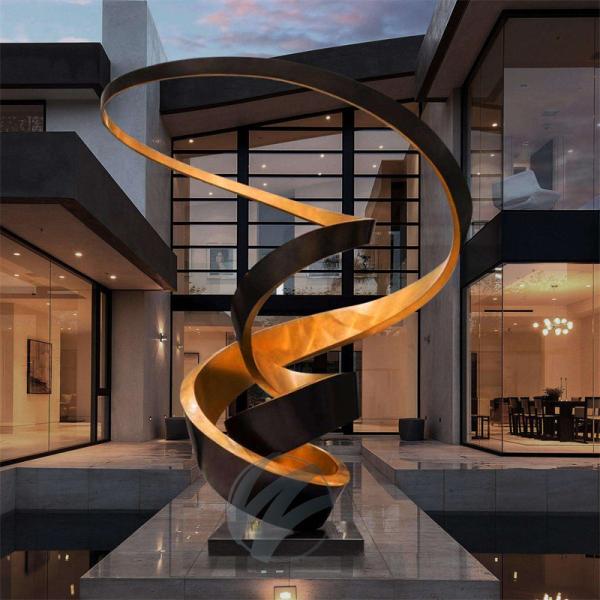 Red Lacquer Abstract Stainless Steel Sculpture Modern Art Statue For Office Hotel & Luxury Decor