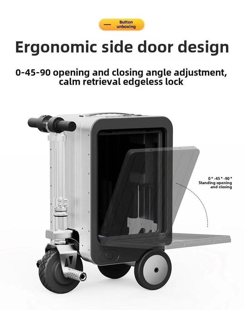 2025 Top Sale Unisex 20-inch  Smart Suitcase, Rideable and Multifunctional, Universal Wheels, Unisex PC Luggage