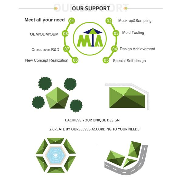 300x245cm 8 Rib Straight Pole Parasol Garden Umbrella With Bluetooth Speaker System