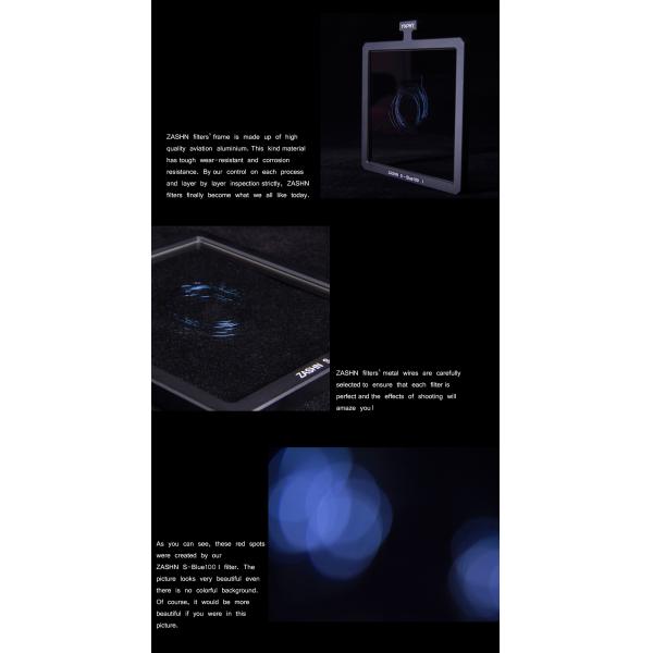 Special Effects Filter 100 * 100mm Portrait Photography ZASHN Filter Optical Glass ZASHN S - Blue 100 I Filter
