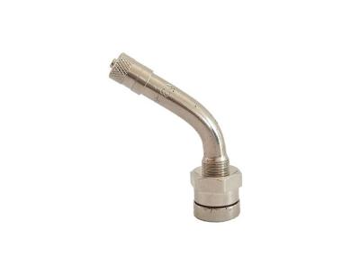 TR543D Truck Tyre Valves O Ring Seal Nickel Plated Brass Cap Brass Bend 60°