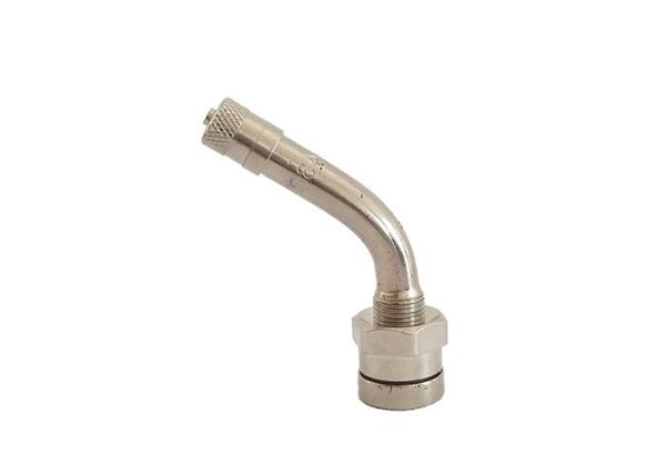 TR543D Truck Tyre Valves O Ring Seal Nickel Plated Brass Cap Brass Bend 60°
