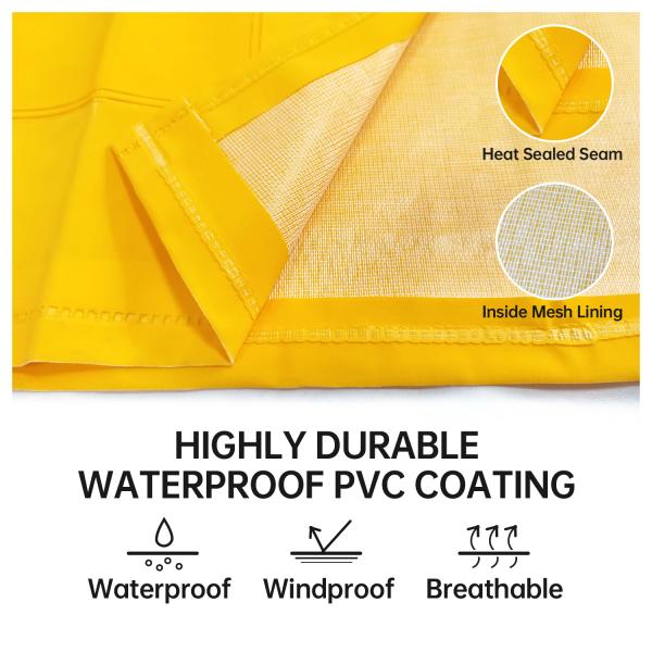 PVC poliéster con capucha abrigos de lluvia ropa de trabajo de dos piezas unisex Hi Vis abrigos de lluvia