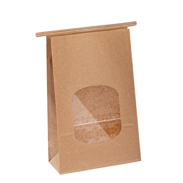 Food Grade Kraft Paper Pouch With Window Uncoated Lining OEM ODM Service