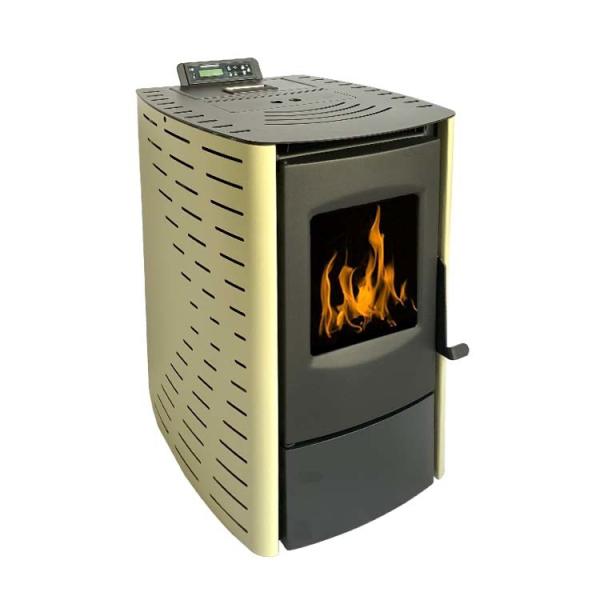 Indoor Hot Air 92 % Efficiency Wood Pellet Stove For 100m2 Room Heating