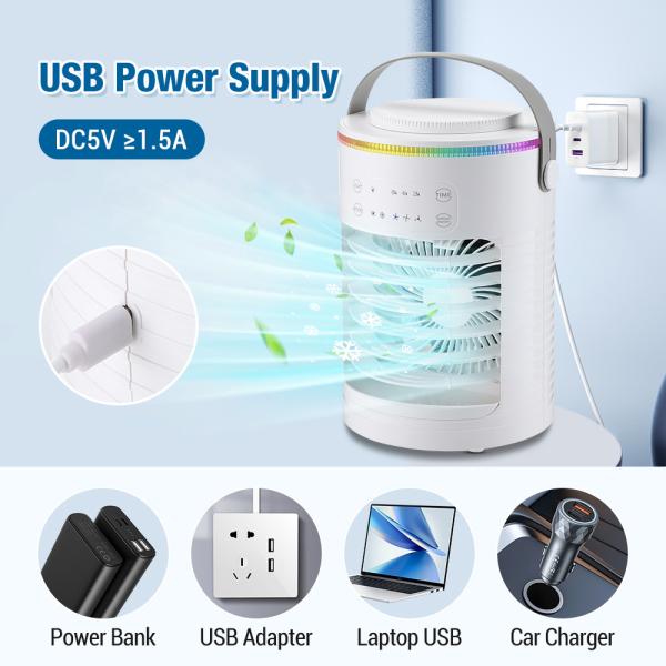 English Operating Language Table Fans Mini Air Conditioner for Water Cooling in Summer