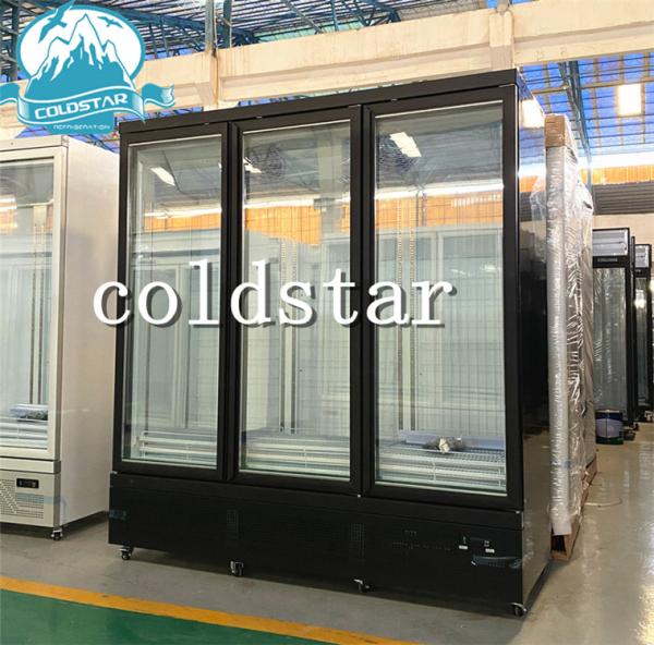 Commercial Freezer 3 Glass Doors Auto Defrost Ice Cream Upright Display Fridge Freezer