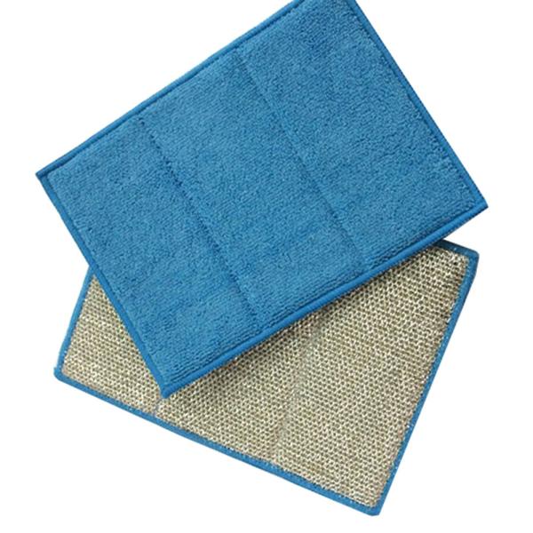 Verde de limpeza de pano da almofada de limpeza de Microfiber da esponja da cozinha para a lavagem do prato