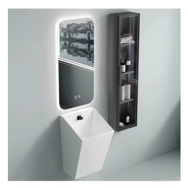 Half Pedestal Ceramic Wall Hung Bathroom Wash Basin for Environmental Glaze and Home