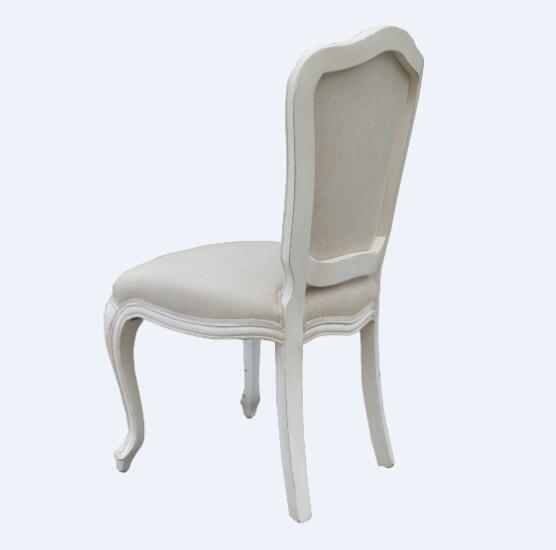 French style wedding chair wood frame event chair with linen fabric rental wooden carved chair