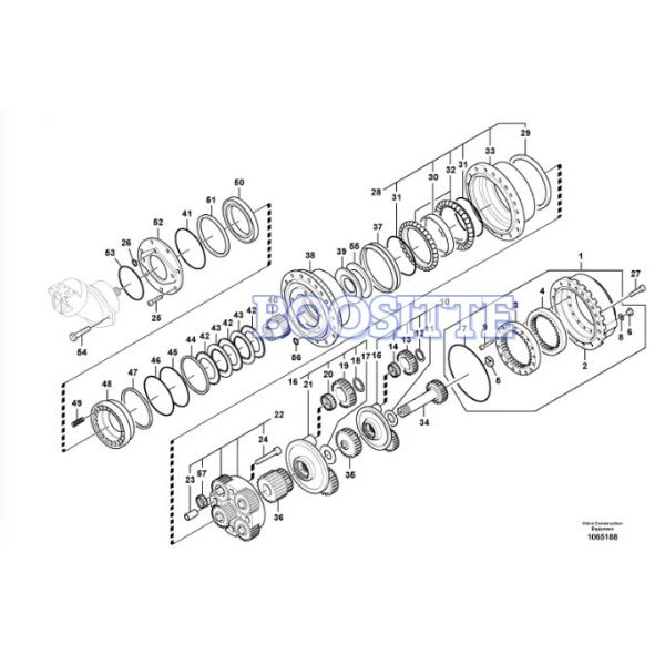 Volvo EC460 EC480DL Travel Gearbox 8291523, 8291970 Gear Parts Sun Gear