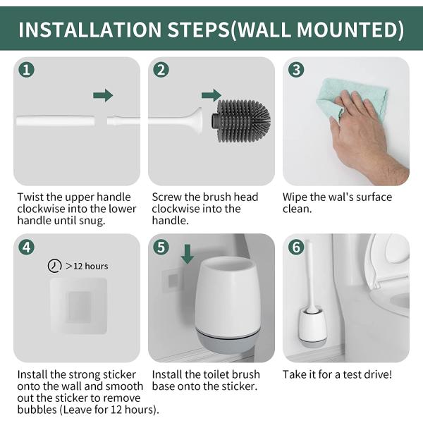 Щетка шара туалета силикона 2 пакетов с провентилированным суша держателем