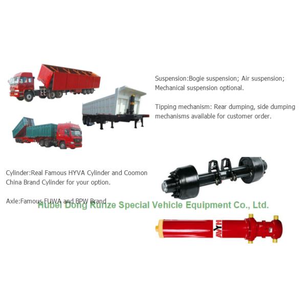 U shaped stone carrying Dump truck semi trailer Heavy Duty 2 Axles 22CBM -25 CBM