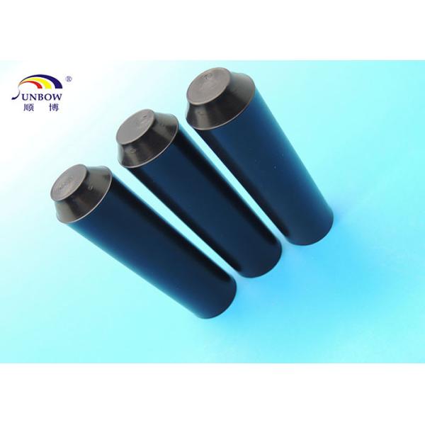 Black Polyolefin Heat Shrink End Caps for Wire Sealing , Insulation Seal End Cap