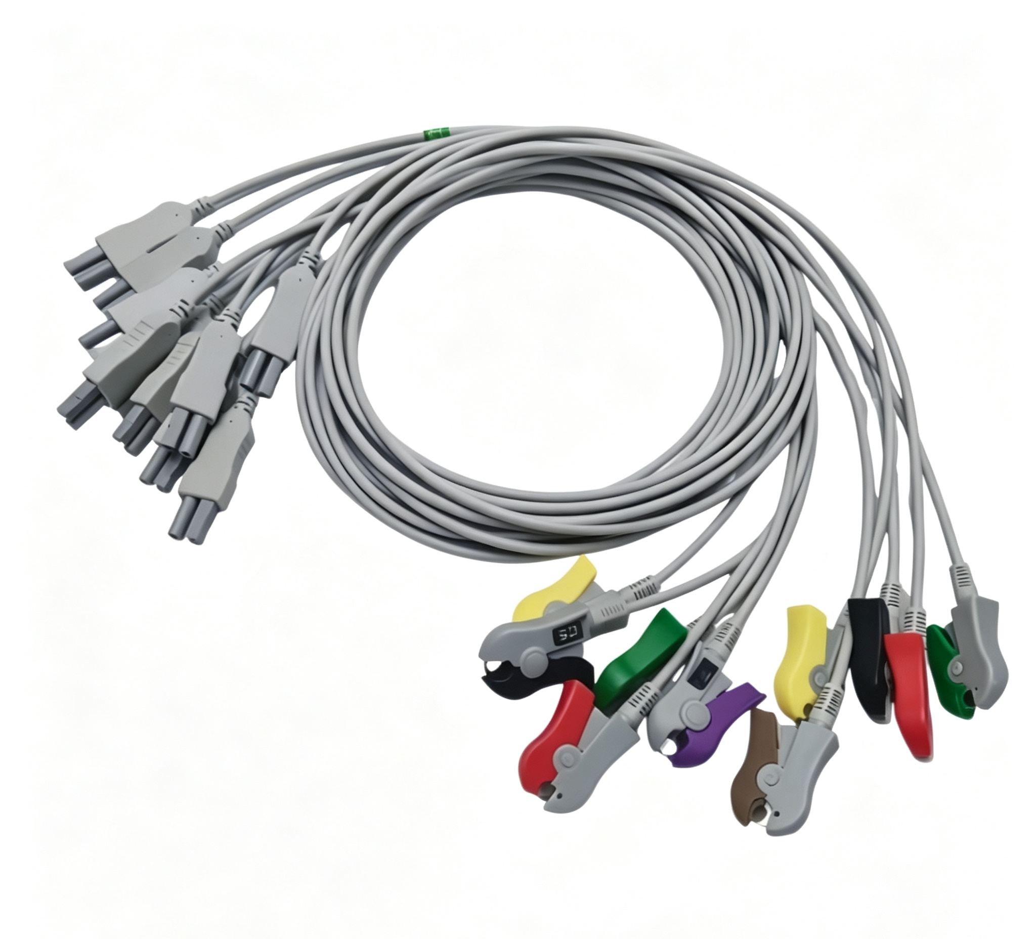 IEC ECG Cables And Leadwires Grabber Medical Cables 10 Lead Compatible Norav 1200